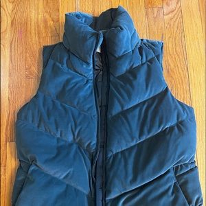 Athleta Velvet Hooded Sea Blue Vest Size M